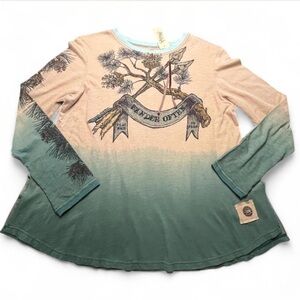 Double D Ranch Wander Often Putty Long-sleeve Top, XL